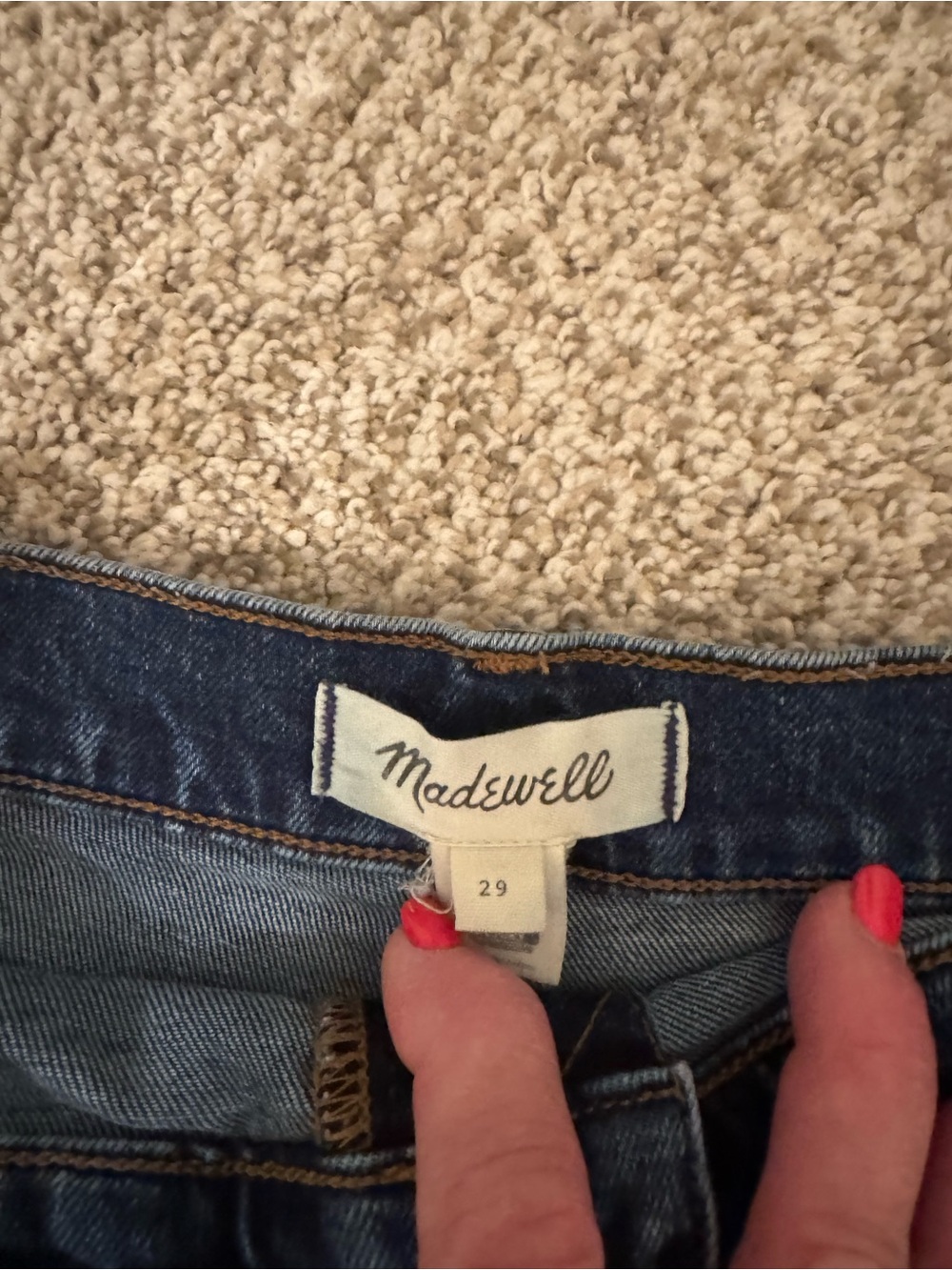 Madewell Dark Blue Denim Patch-Pocket Shorts - Picture 2 of 4